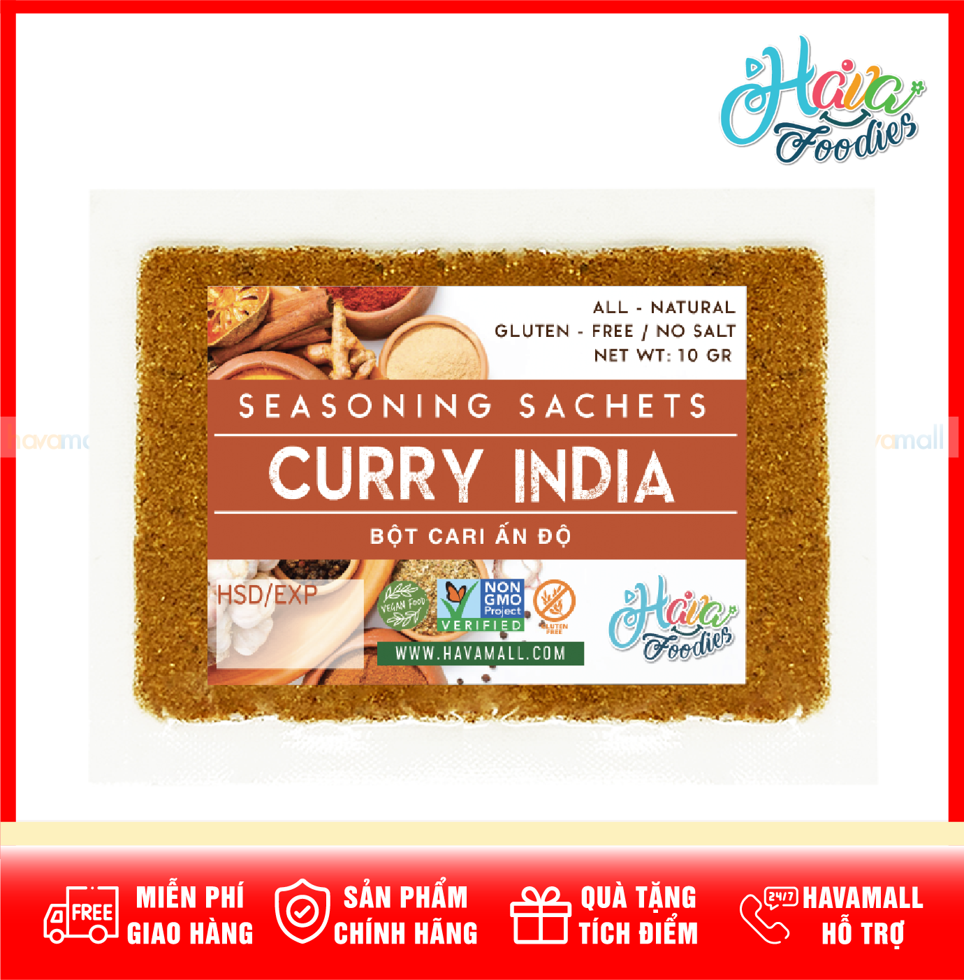 [HÀNG CÔNG TY NHẬP KHẨU] Bột Cari Ấn Độ Gói 100gr - Curry India Powder