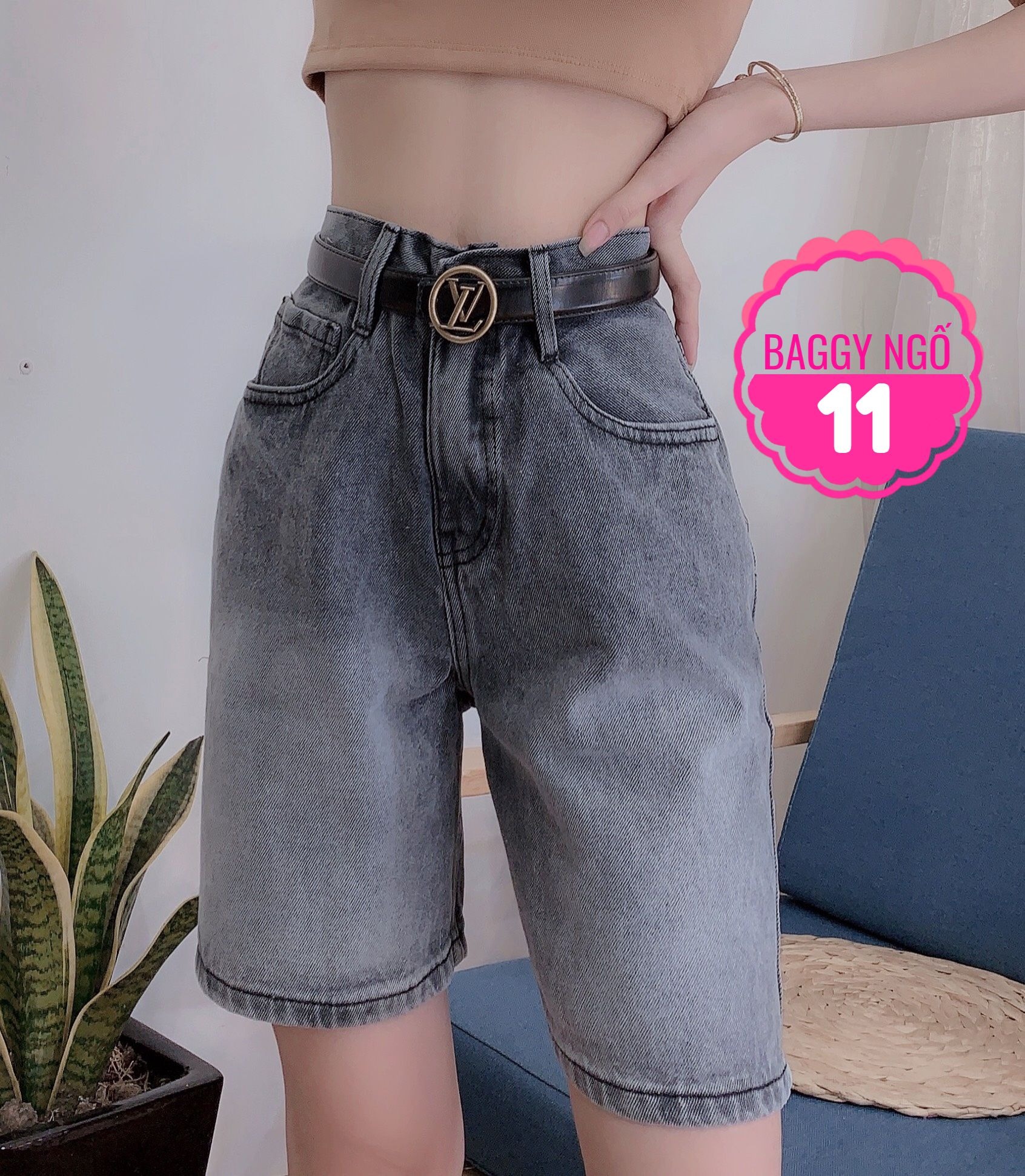 Quần ngố nữ chất jean cao cấp phom ôm dáng lưng phối kiểu loang màu rách xước dễ thương QUẦN JEAN NGỐ NỮ