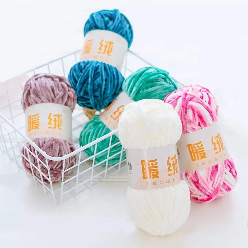 Len nhung Chenille sợi mềm mịn cuộn 100gr