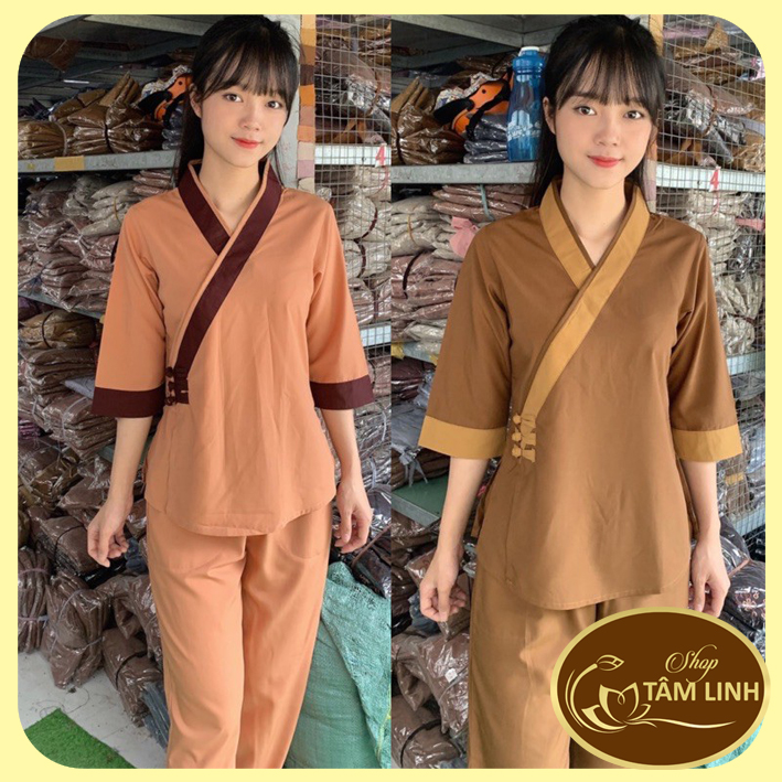 Đồ Lam Đi Chùa _ Mẫu Tim 3 Nút