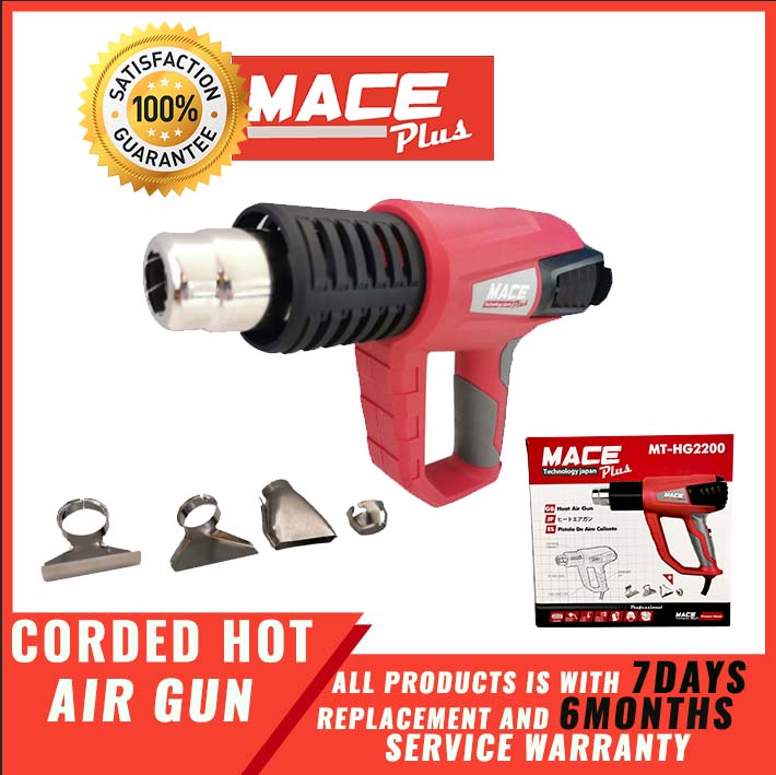 MACE PLUS Heavy Duty HeatGun 2200W Hot Air Blower Gun For Plastic Heat ...