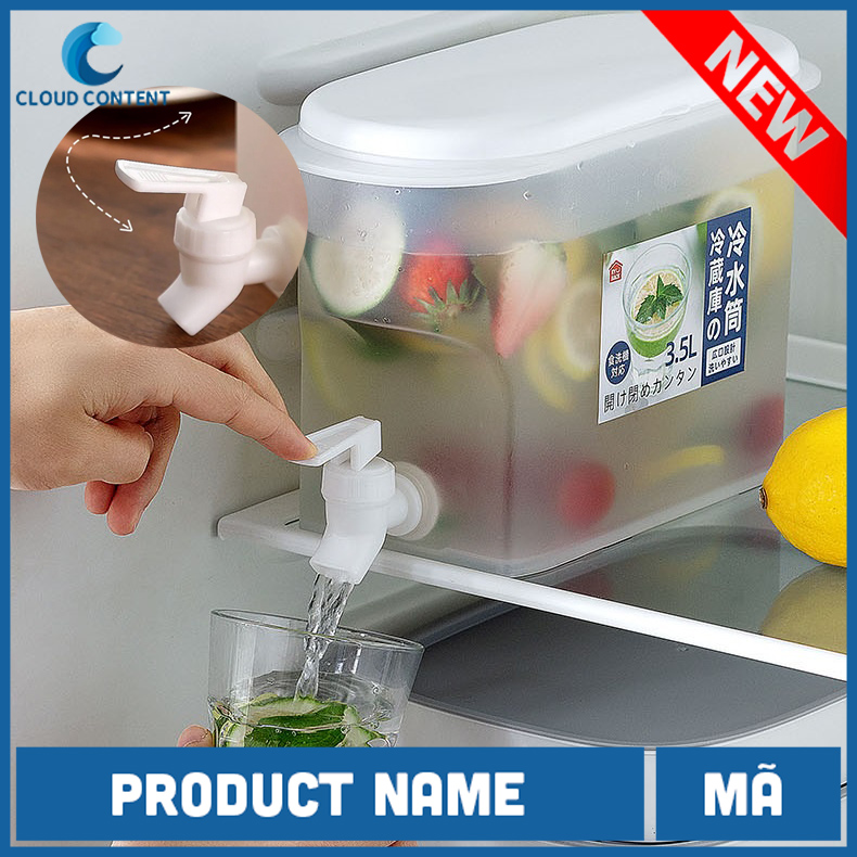 Bình nước để tủ lạnh 3.5 lít có vòi - bình nước chuyên để tủ lạnh - bình nước để bàn gia đình loại mới tiện dụng tháo lắp dễ dàng