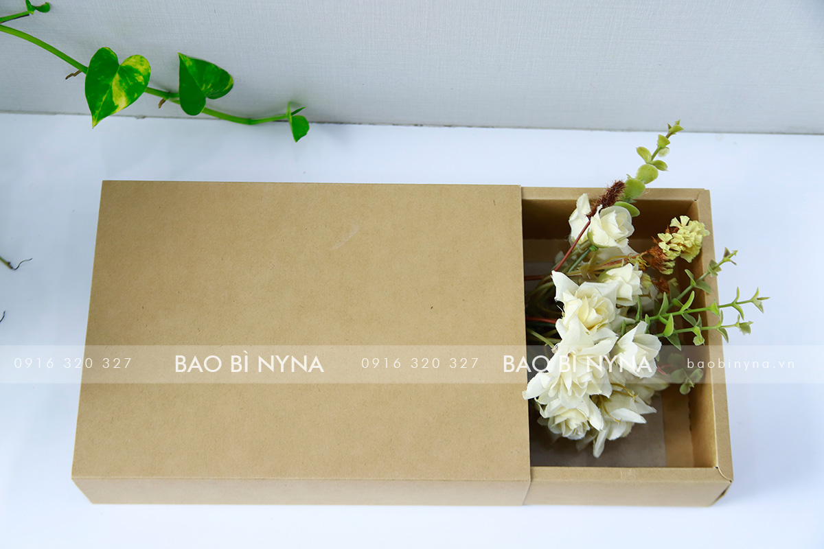 Hộp kéo Giấy Kraft - 22x16x5cm