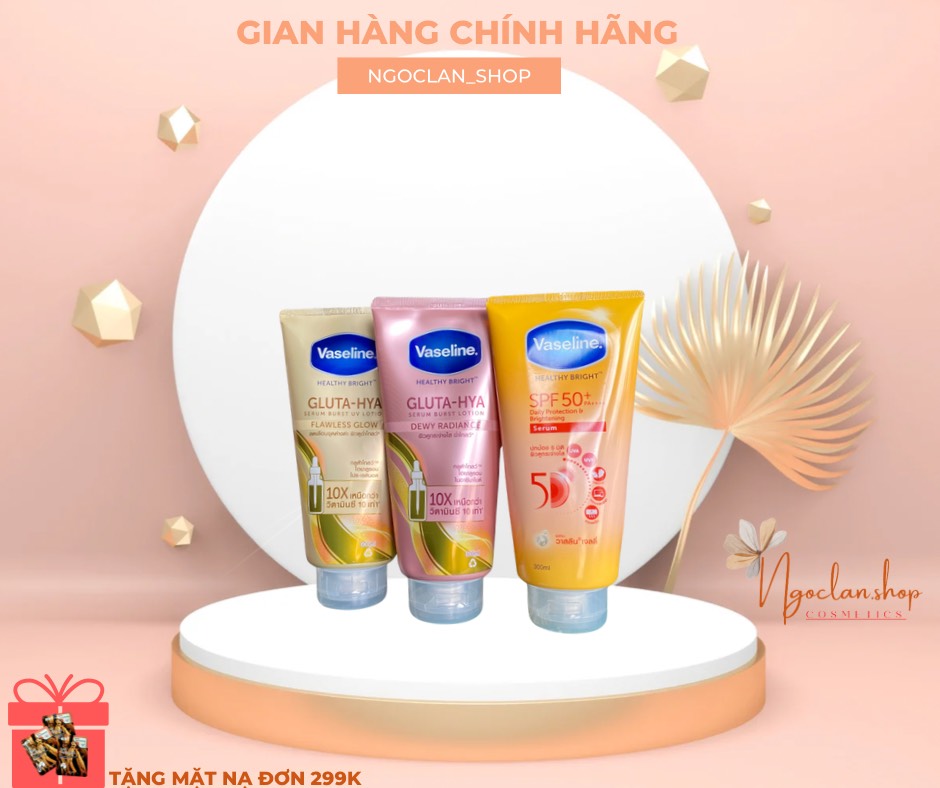 Dưỡng thể trắng da Vaseline 10x, 50x Spf 50++