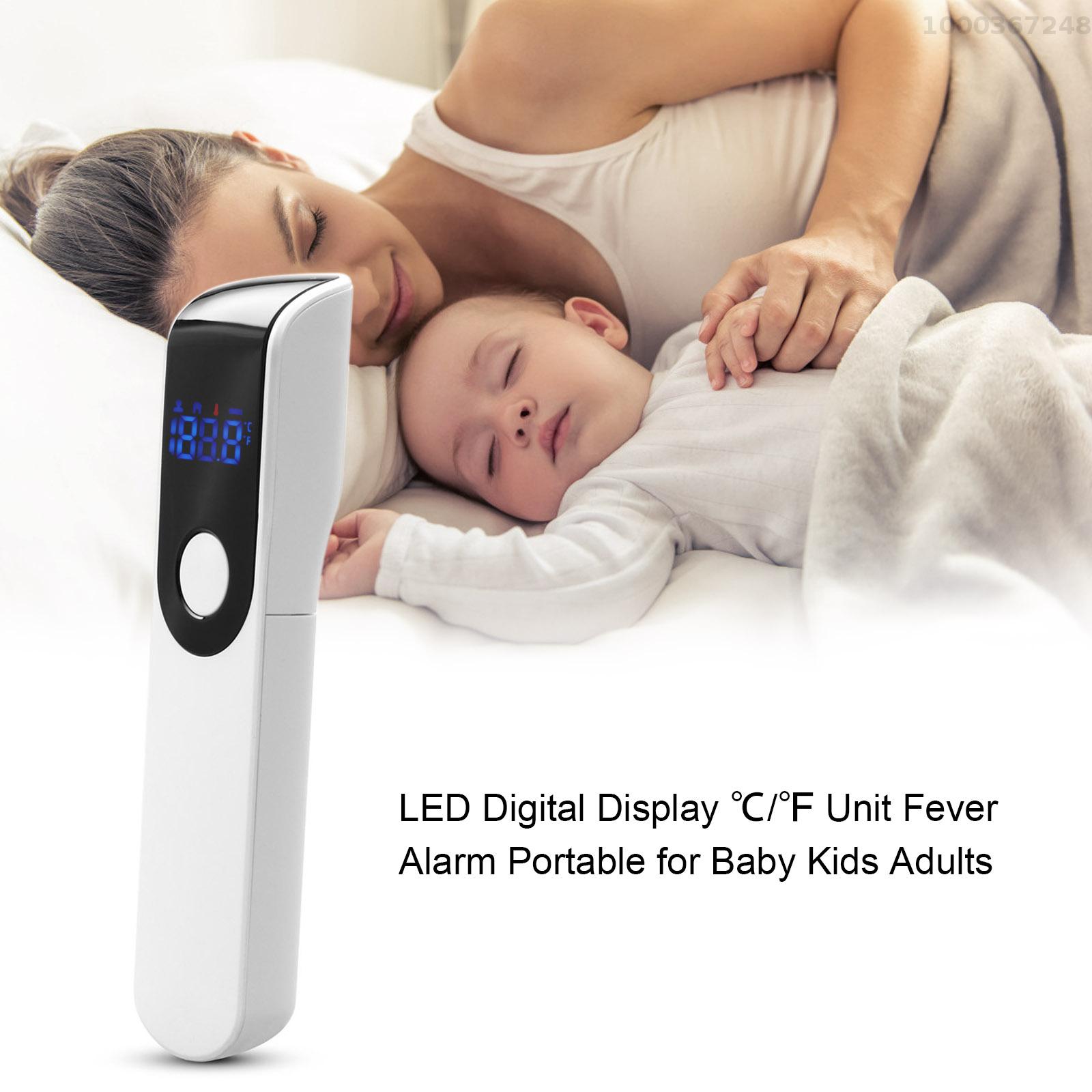Keykits IR-FM01 Non-Contact Thermometer IR Infrared Sensor Handheld Forehead Body Object Temperature Thermometer Temperature Measurement LED Digital Display °C/°F Unit Fever Alarm Portable for Baby Kids Adults