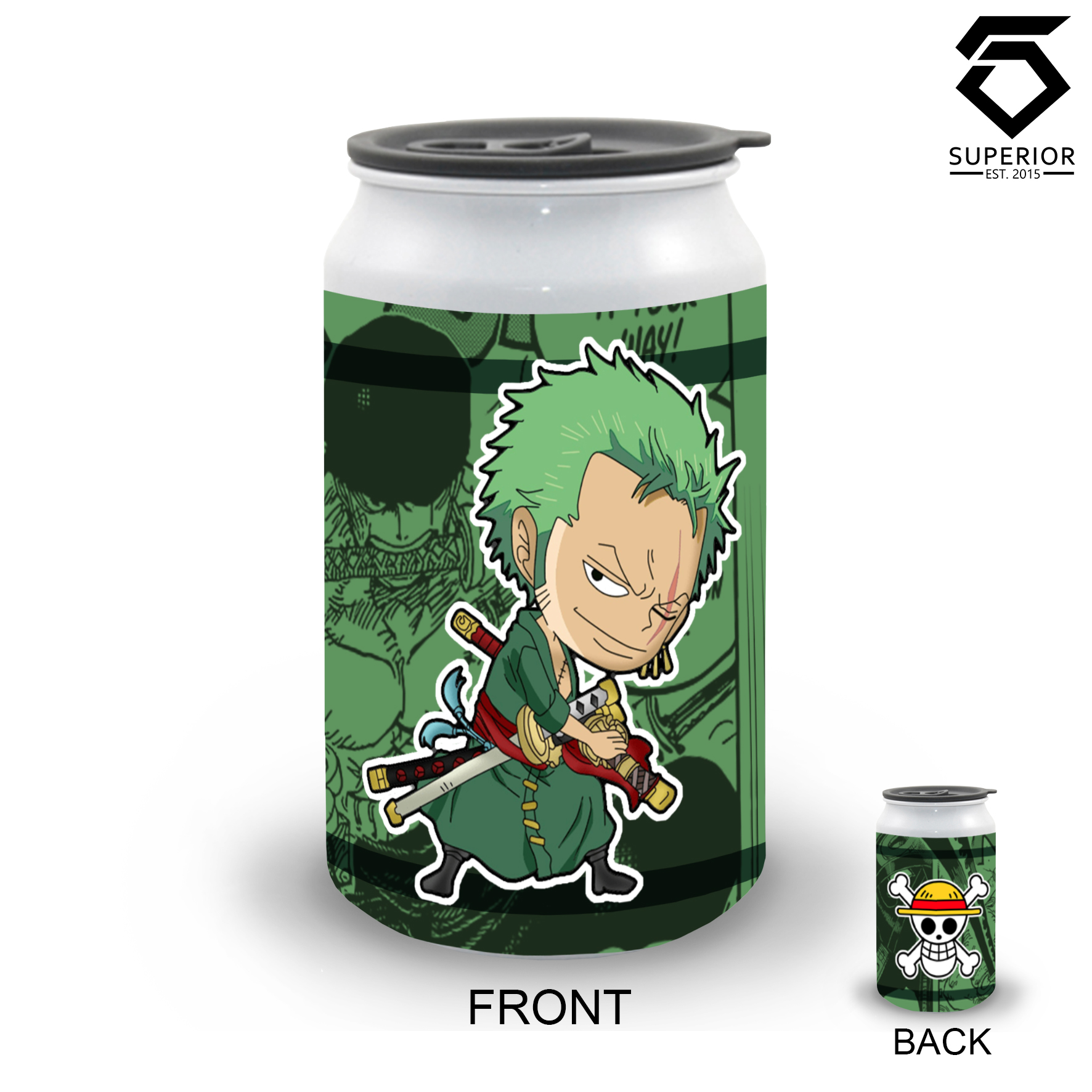 One Piece Anime Roronoa Zoro Luffy Trafalgar Law Sublimated Sports Jug ...