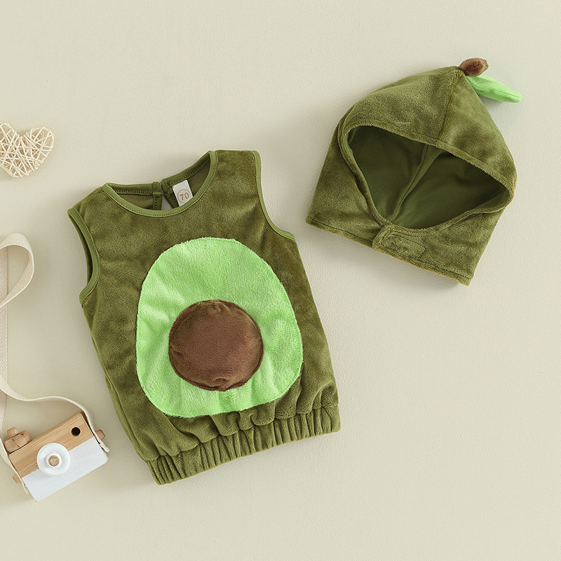 lily'sshop Toddler Baby Avocado Fuzzy Costume Sleeveless Round