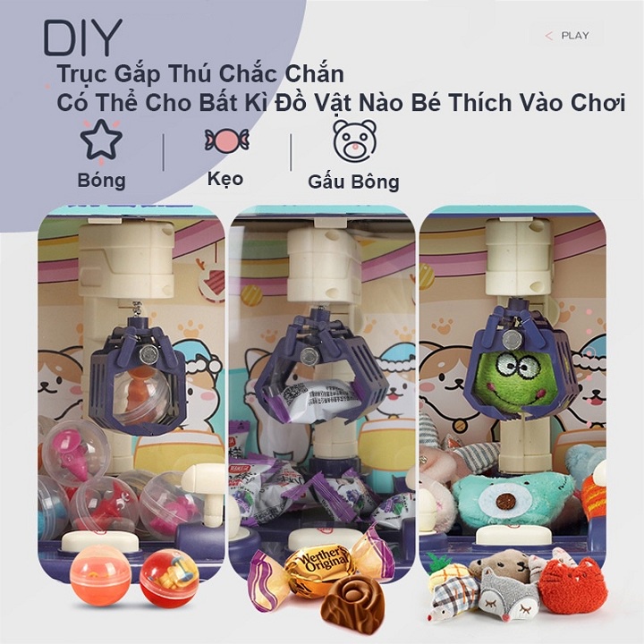 MÁY GẮP THÚ MINI KÈM THÚ BÔNG ĐỒ CHƠI CHO BÉ