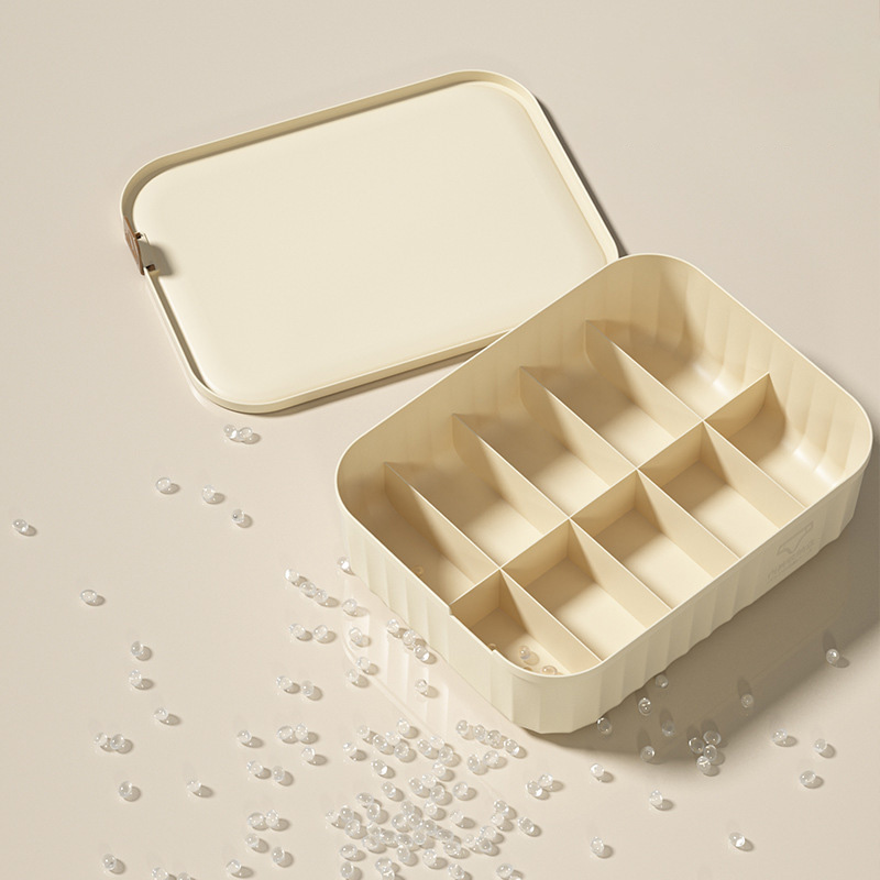 Storage box Plastic storage box Bedroom wardrobe storage box Storage box with cover Compartment storage box Underwear storage box Multifunctional finishing box