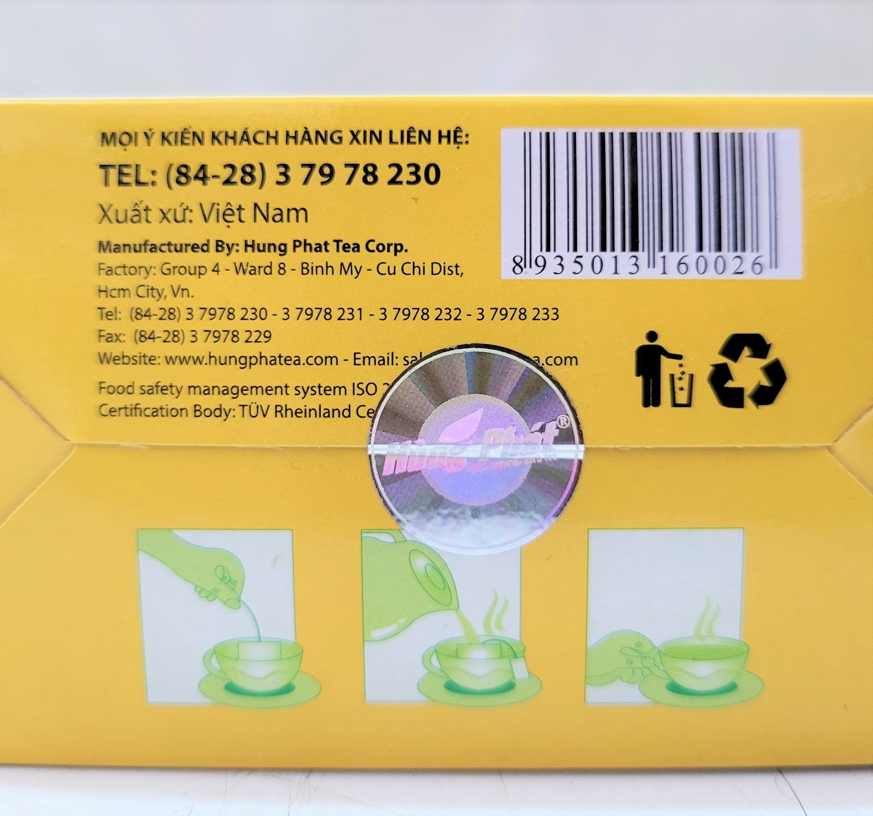 [Hộp 50g (25 túi lọc)] TRÀ GỪNG [VN] HÙNG PHÁT Ginger Tea