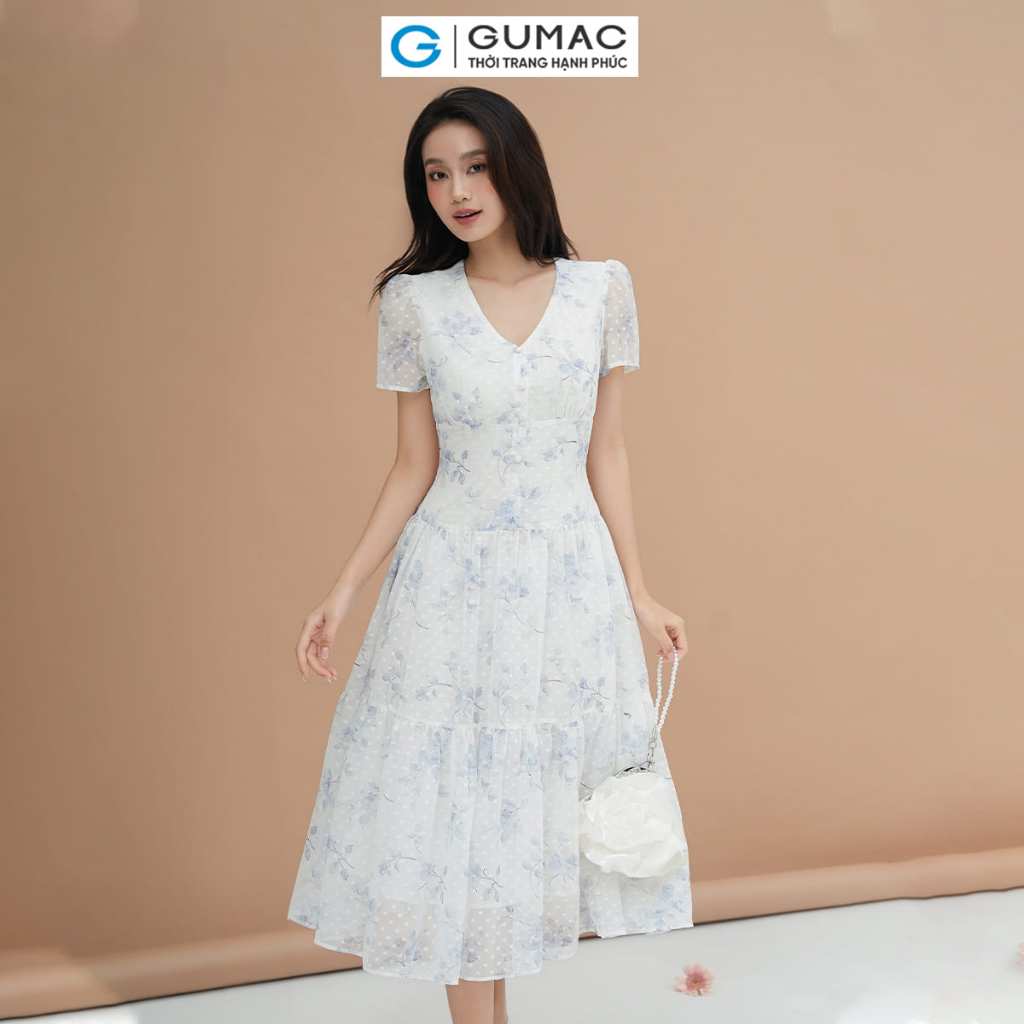 [8.7 - 9.7 |Voucher 8-12%] Đầm xòe rã tầng thời trang GUMAC DE05022