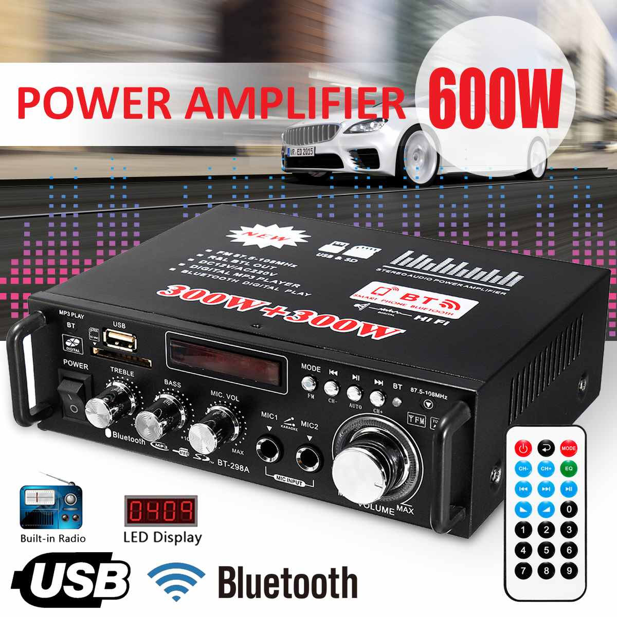 Amly mini bluetooth karaoke, amply giá rẻ BT-289 đang hot hiện nay, công suất khủng bảo hành uy tín 1 đổi 1