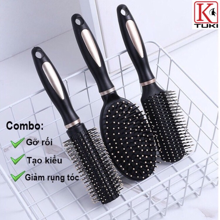 Bộ 3 lược chải đầu gỡ rối tóc, chống tĩnh điện
