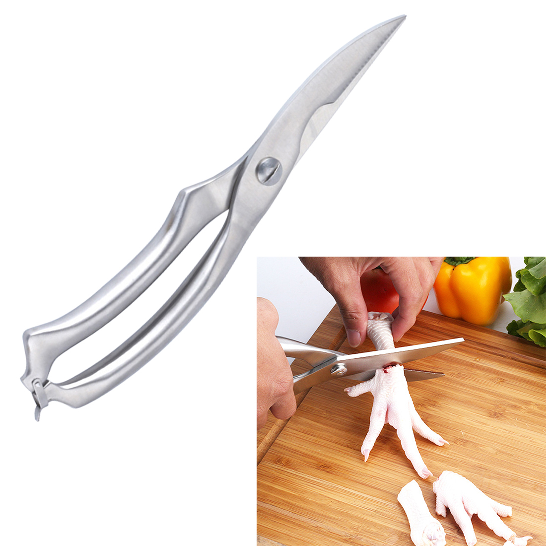 【TrendGlobe】25cm(9.8'') Stainless Steel Kitchen Heavy Duty Poultry ...