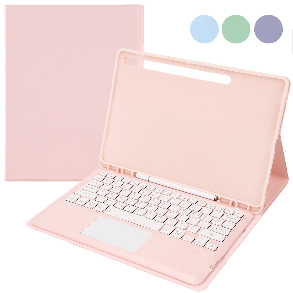 Removeable Touchpad Wirless Bàn phím Bluetooth + đầy màu sắc da PU trơn mềm Vỏ TPU với S kẹp giữ bút cho Samsung Tab S9 cộng với 12.4 2023,Tab S9 Vỏ bàn phím, Tab S8 cộng với S7 FE s7plus, Tab S8 S7,Tab S6 Lite, tab A8