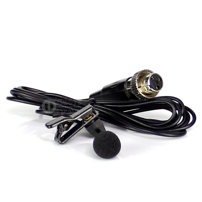 Mini XLR 4 Pins Lavalier Microphone Clip Collar Mic Micro For MIPRO Wireless System Bodypack Transmitter Lapel Microphones