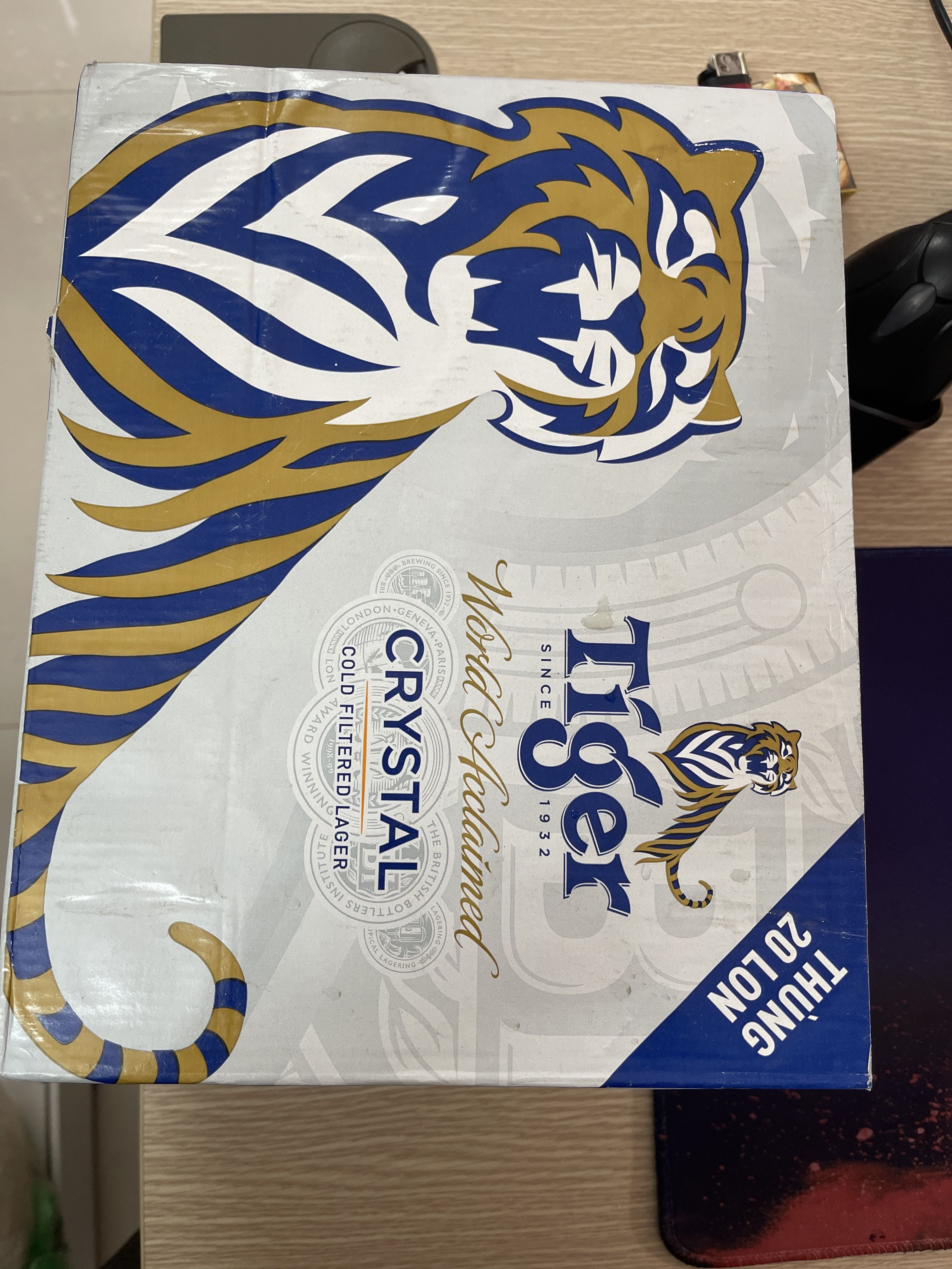Thùng 20 lon bia tiger bạc 330ml
