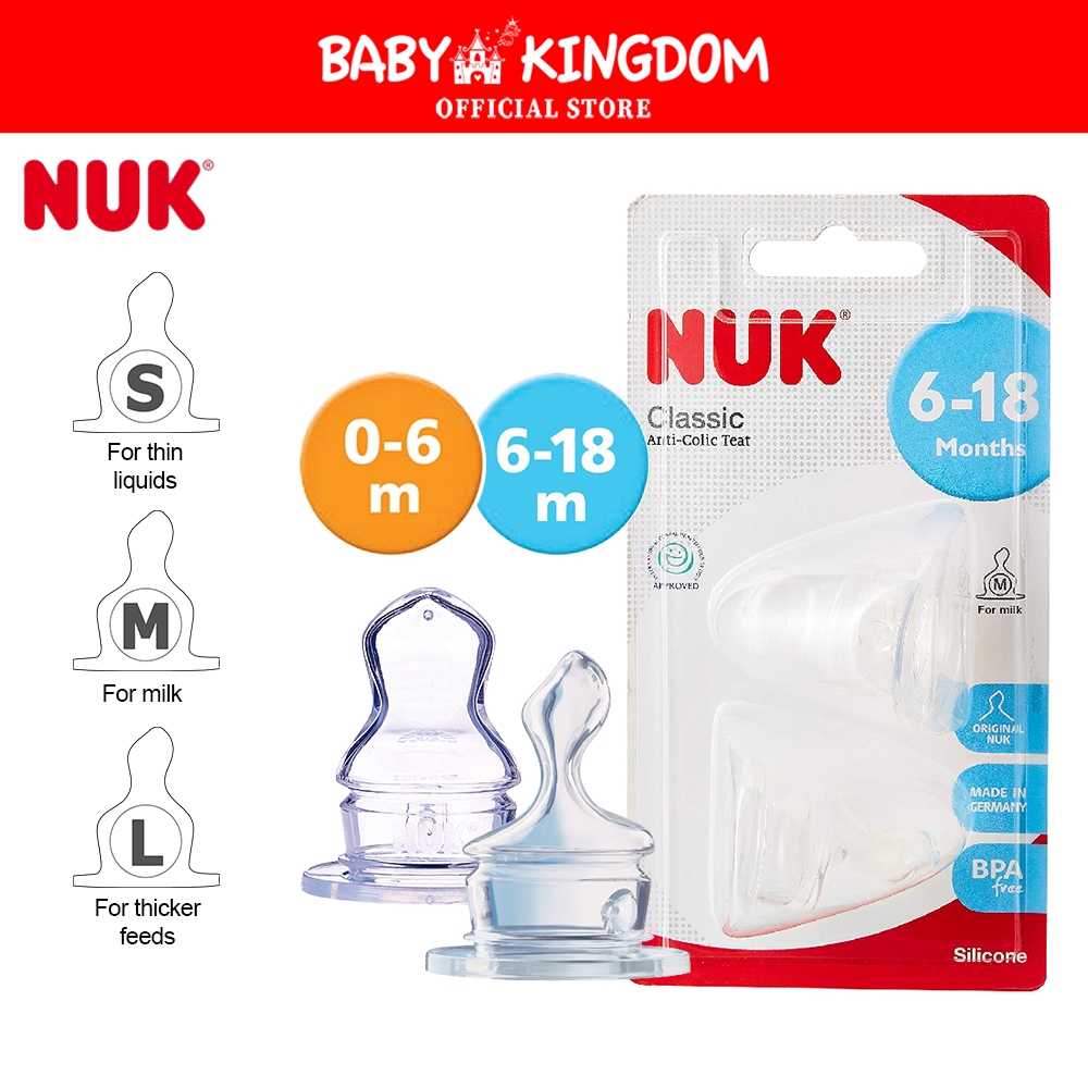 Nuk Anti Colic Teat NUK Classic Anti-Colic Teats (2pcs) Silicone