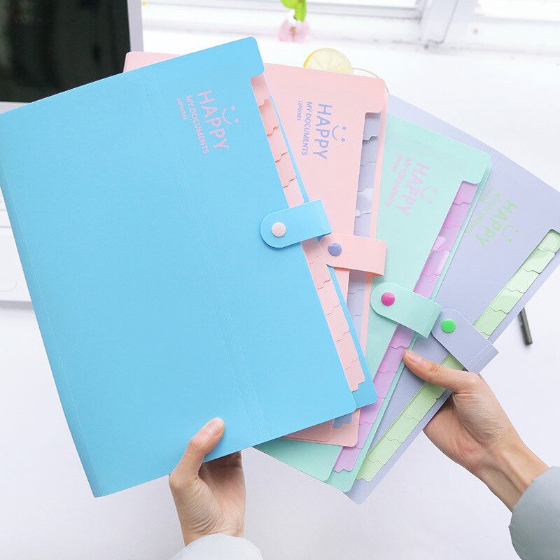 Portable Organ Bag Folder A4 Large-capacity Student Test Paper Storage Bag 12-layers Bill File Classification Storage Bag
