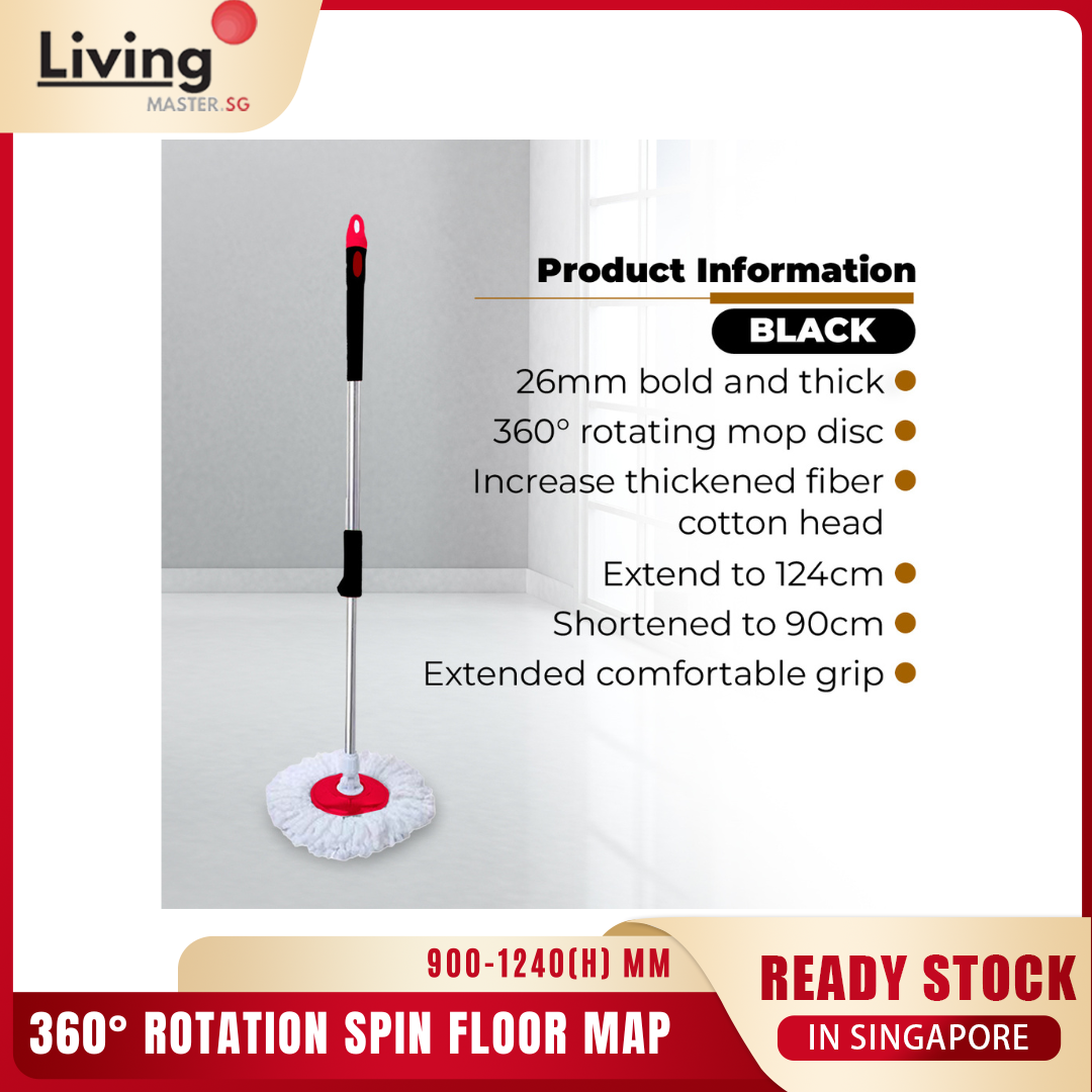 Spin Mop Rod / Mop Stick / Mop Pole with Mop Tray Set With Or Without Mop Heads Lazada Singapore