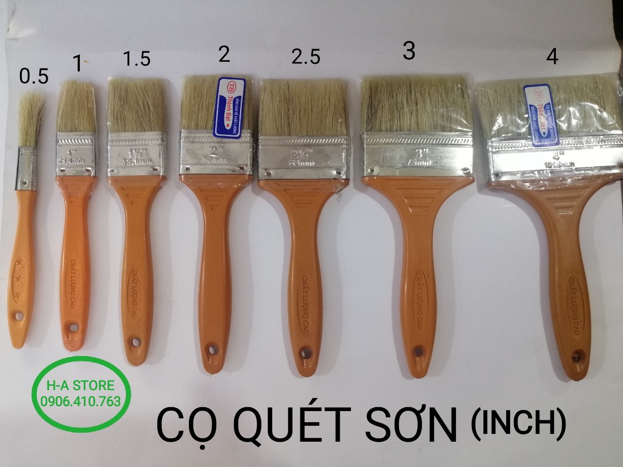 Cọ quét sơn / chổi quét sơn cán nhựa 0.5 / 1 / 1.5 / 2 / 2.5 / 3 / 4inch