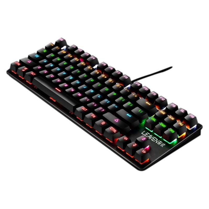 Leaven K550 87 Keys Mechanical Keyboard with RGB Colorful Light Effect ...