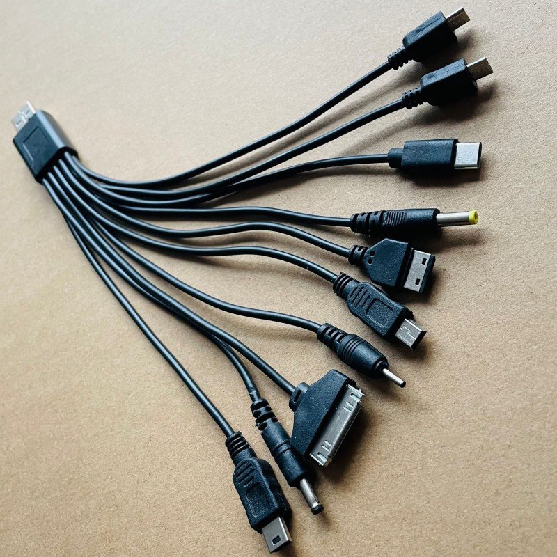 Tanhaigang32441 đa cáp cài Sạc Bộ chuyển đổi USB dữ liệu cáp cuộn dây 10 trong 1 USB đa chức năng Cáp truyền dữ liệu phổ
