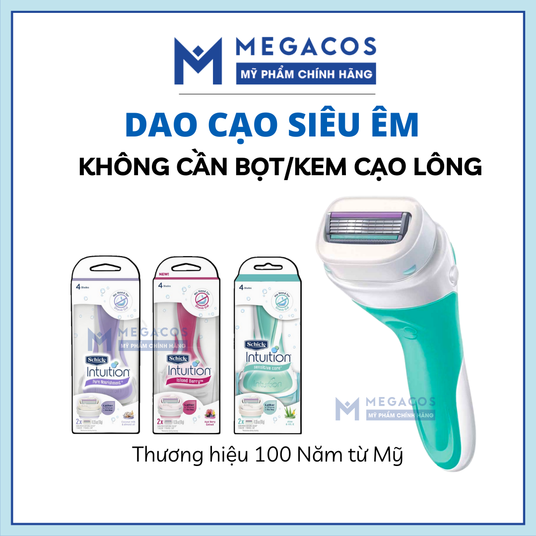 [đủ bill] DAO CẠO SCHICK INTUITION ĐẦU BƠ KÈM REFILL