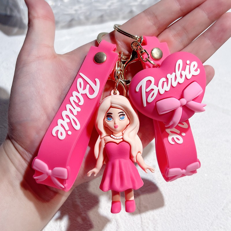 Móc Khóa Hình Búp Bê Barbie 3d Dễ Thương