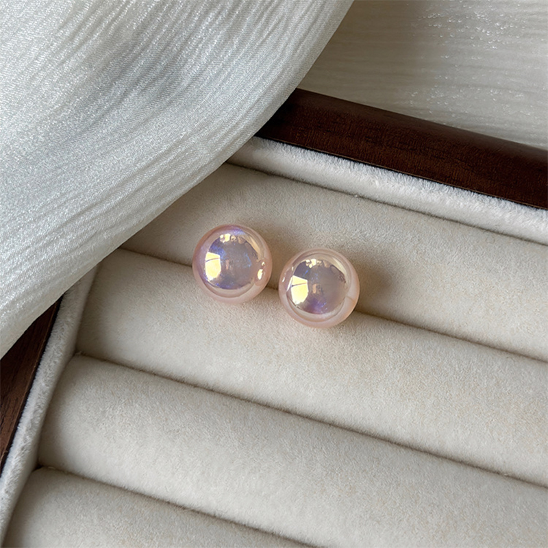 【Bestseller Alert】 Fashion Pink Pearl Stud Earrings For Beauty Women Simple Elegance Light Luxury Ear Accessories Fashion Party Jewelry Gifts JIJIN.