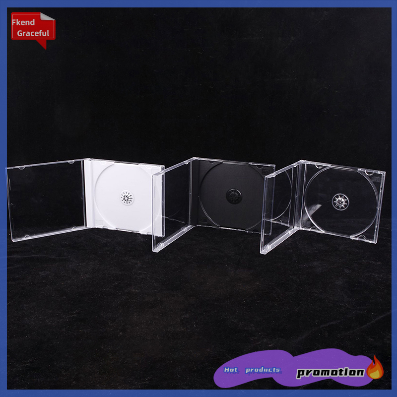 Fkend đáy trong suốt hộp CD rỗng CD trường hợp nhựa PP CD trường hợp CD trường hợp công suất 1-2 đĩa