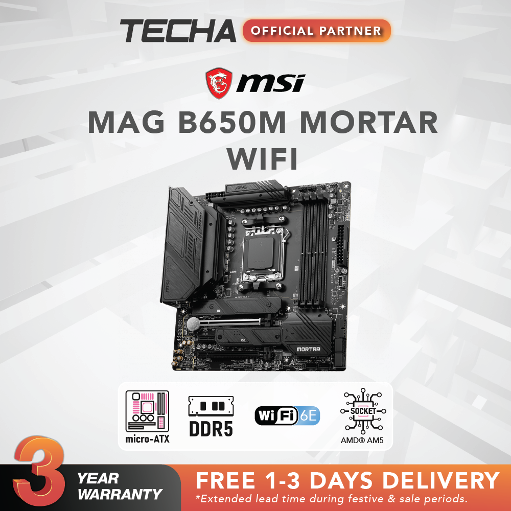 MSI MAG B650M MORTAR WIFI DDR5 MicroATX Motherboard Lazada Singapore