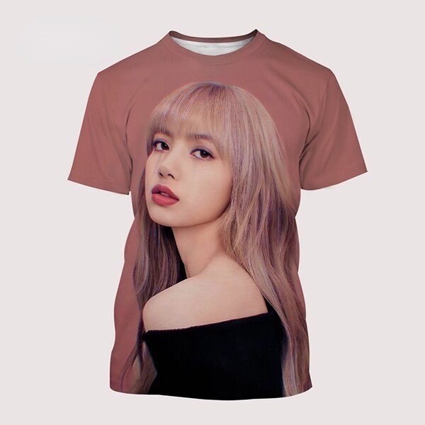 2023-summer k-pop blackpink2023 jisoo jennie rose lisa t shirt casual graphic round neck fan top unisex short sleeve