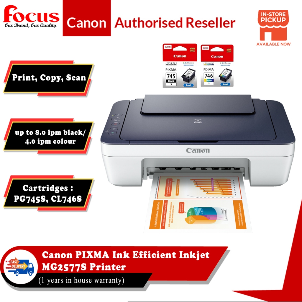 Canon Pixma Mg2577S Printer- Compact All-In-One For Low-Cost Printing ...