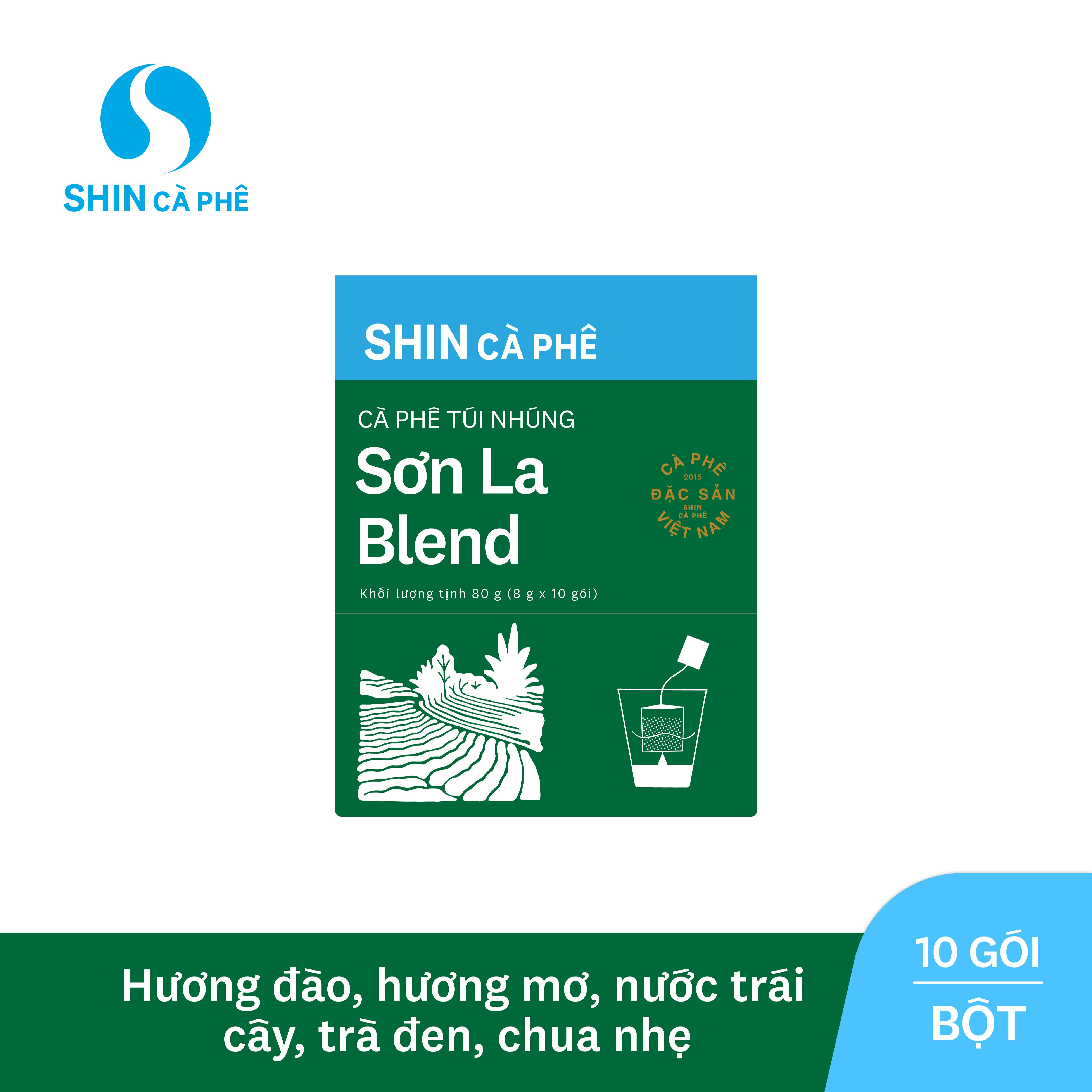 Shin cà phê - sơn la blend cà phê túi nhúng đặc sản - hộp 10 gói