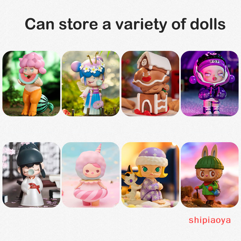 shipiaoya Stackable Acrylic Mystery Box Storage Display Frame Single Transparent Doll Box Display Stand Case Dust Proof Toys Collectible Artcrafts Boxes