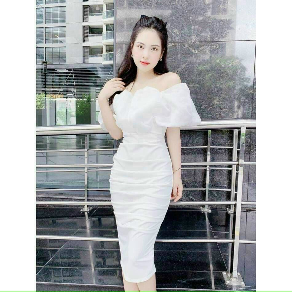 Đầm Body Phối Xếp Ly (có mút, có cườm) Quyến Rũ