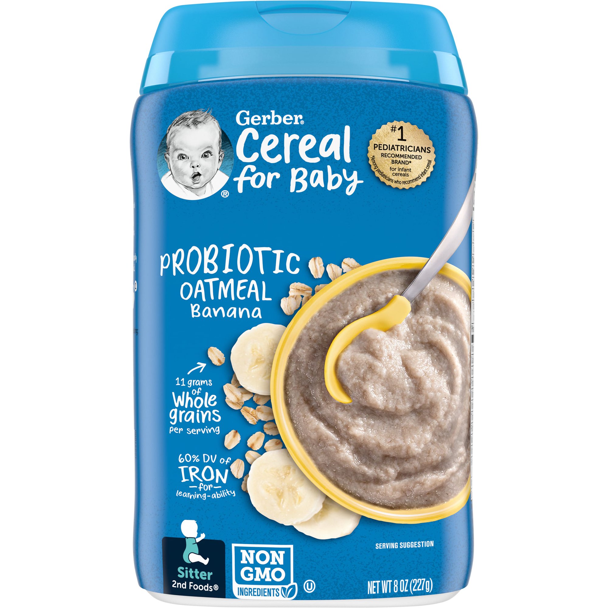 Bột ăn dặm Gerber yến mạch chuối bổ sung Probiotic cho bé từ 6 tháng tuổi