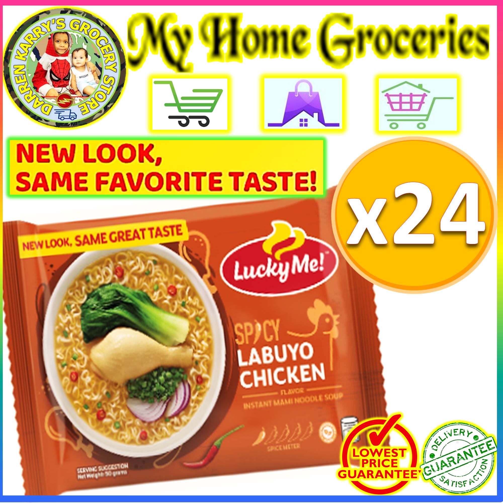 Lucky Me Spicy Labuyo Chicken Flavor 50gm x 24pcs Instant Mami Noodle