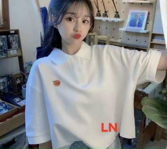 Áo polo croptop mặt cười LN11