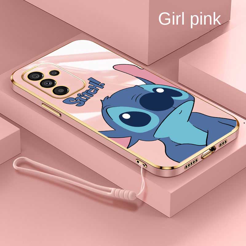 Samsung Galaxy A06 A16 Stylish Monster Stitch Glossy Plating Square Edges Case Exquisite Soft Casing Cover. 