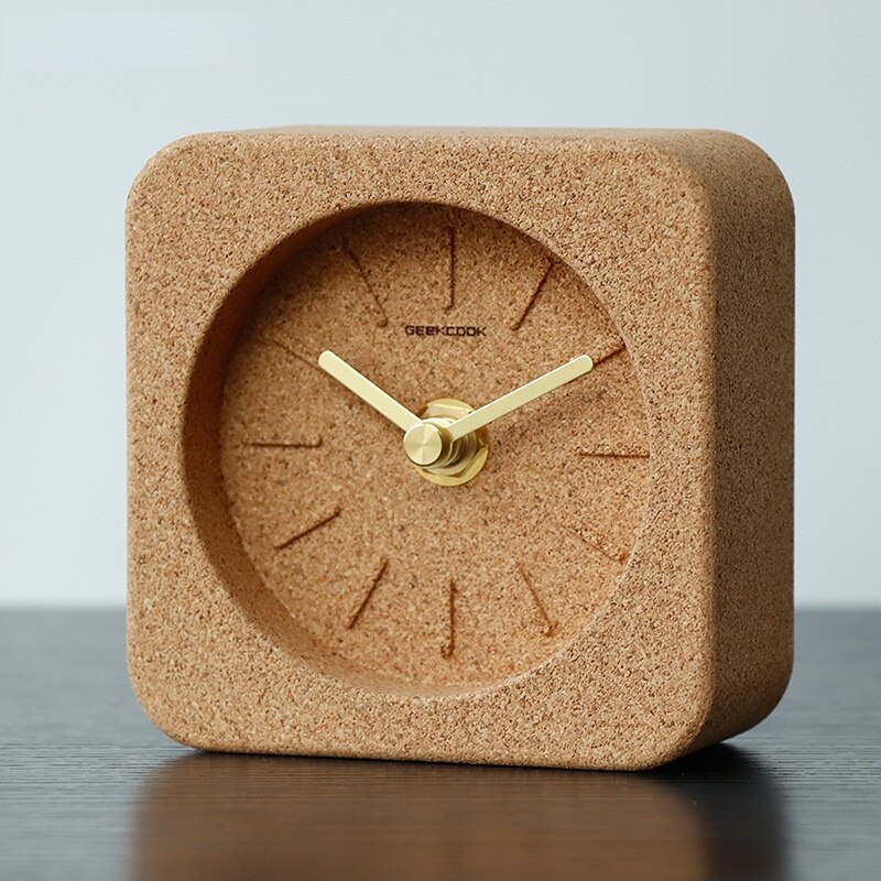 Creative Minimalist Desk Clock Wooden Silent Wall Clock Modern Design