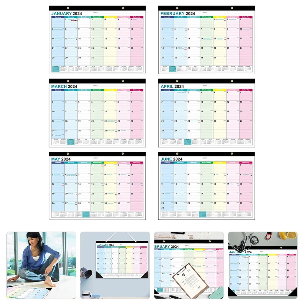 Calendars 2024 English Wall Agenda Planning Yearly Planner ...