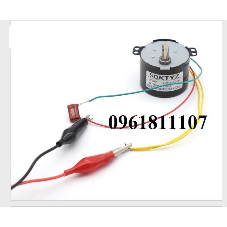 Motor giảm tốc 220v 6w 1 2,5 5 50 vòng 50ktyz trục 7mm, động cơ giảm tốc 220v