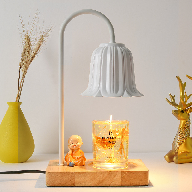 KS Log aromatherapy wax melting lamp timing marble valley lily of the valley flower melting candle lamp bedroom European fragrance wax melting lamp