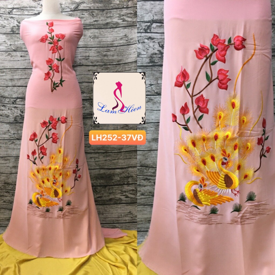 Vải may áo dài bông thêu LH252