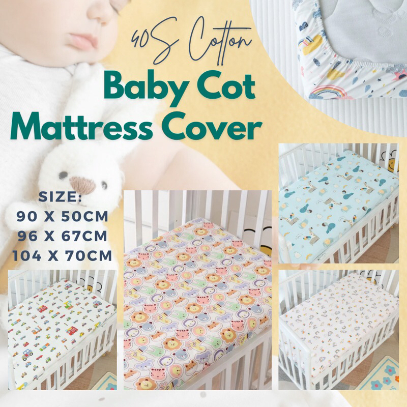 Baby Cot Mattress Cover 40S Cotton Fitted Sheet Full Elastic Band