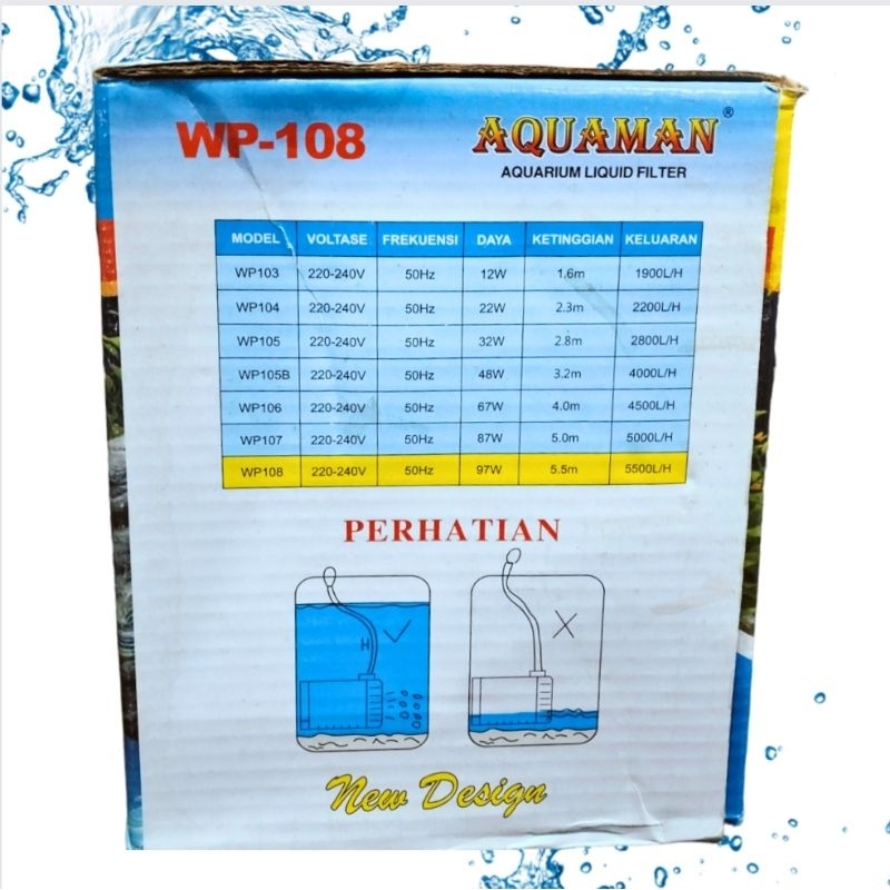 Pompa kolam low watt AQUAMAN WP 108 Submersible Pump