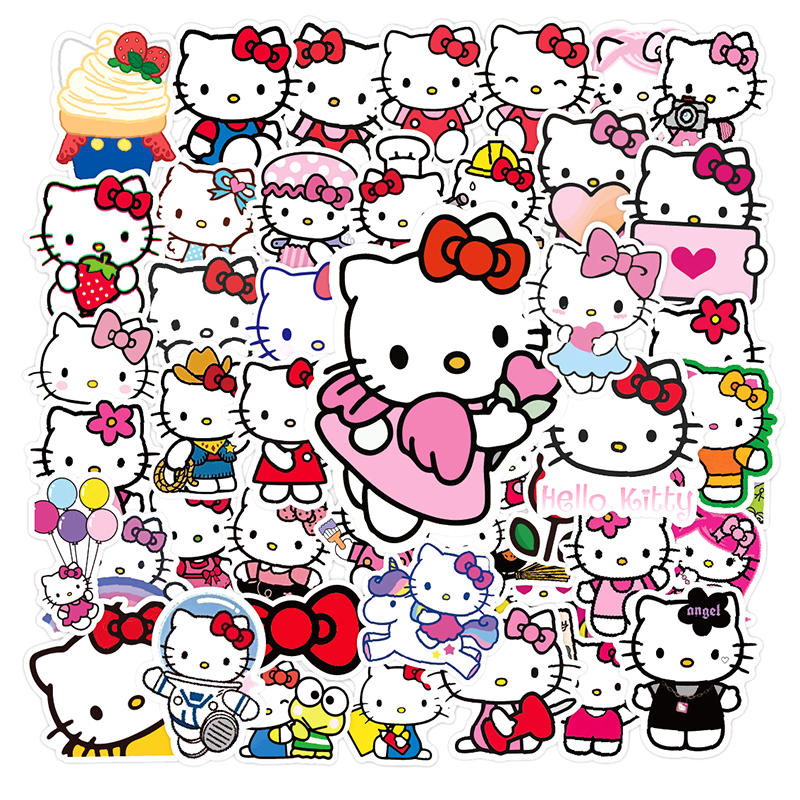 Timer Hello Kitty Sticker 50pcs Cute Sticker Hello Kitty Stickers Pack Trolley Case Guitar ...