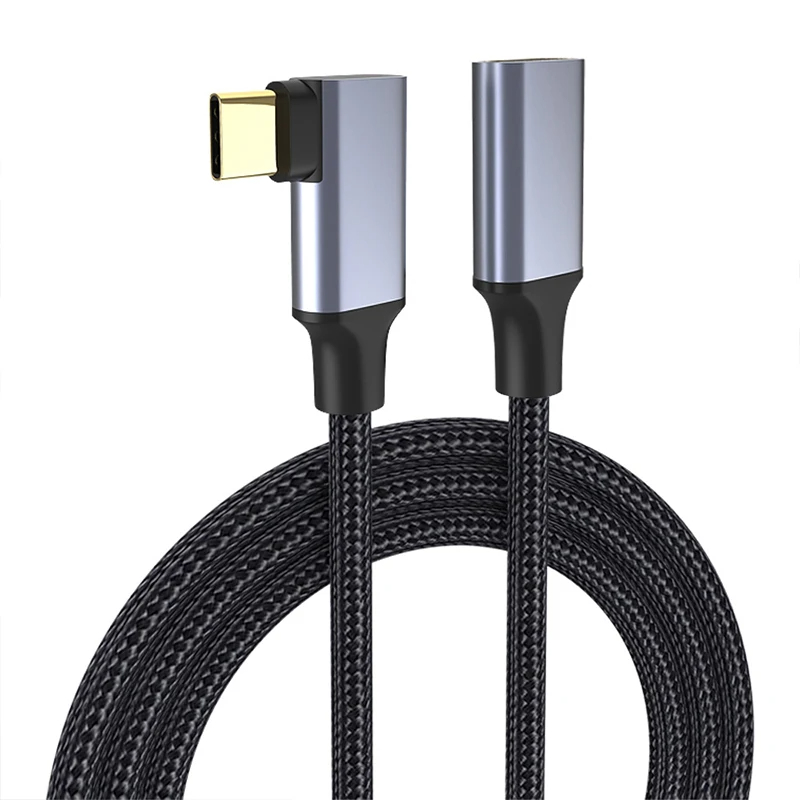 5A USB C Extension Cable Type C 3.1 PD100W Fast Charging Male to Female Cable Extender 90 Degree Elbow Right Angled USB C Extend. 